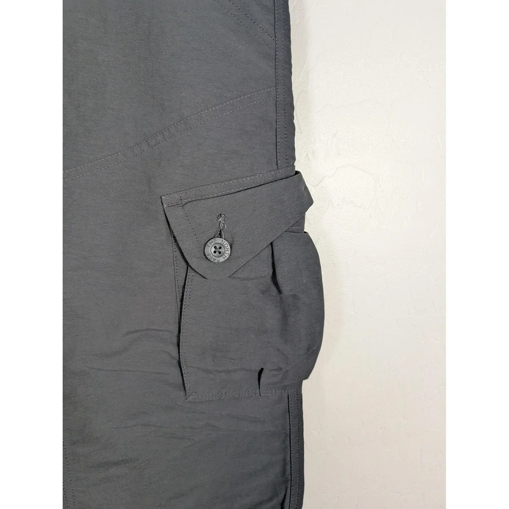 North Face Cargo Shorts Womens 4 Gray Hiking Outdoor‎ Utility Drawstring Nylon